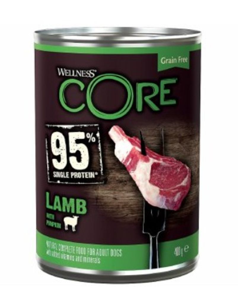 CORE 95 консервы для взрослых собак ягненок с тыквой 400 г