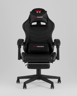 Кресло спортивное TopChairs Prophet с оттоманкой черный