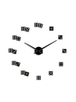 Большие 3D часы бесшумные на стену черные , 50 110 см