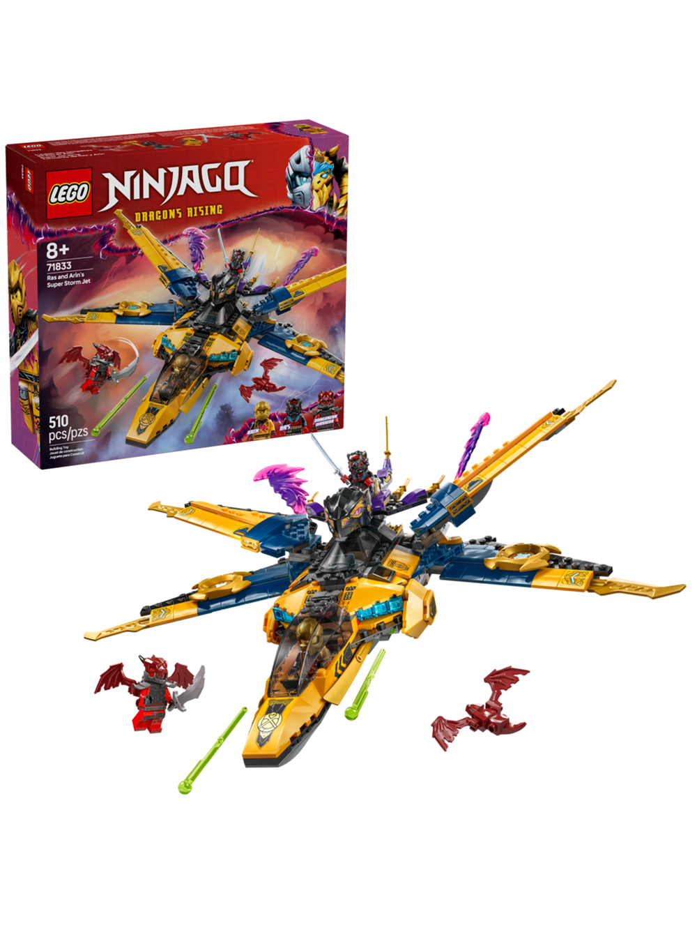 LEGO Ninjago 71833 Лего «Суперштормовой самолёт Раса и Арина» — воздушные бои