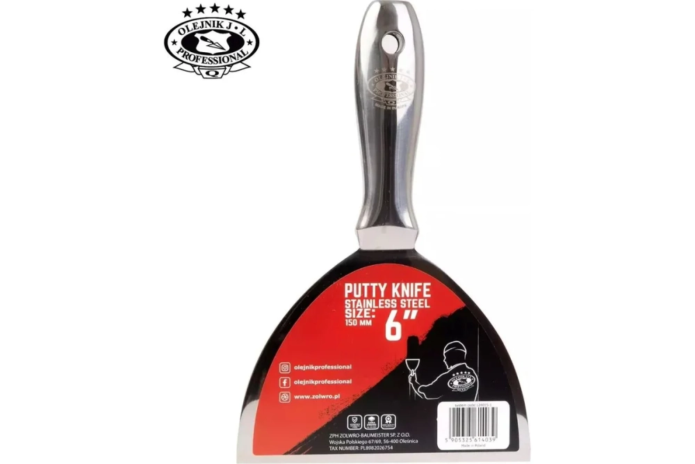 Шпатель Olejnik цельнометаллический 6'' (152,4мм)