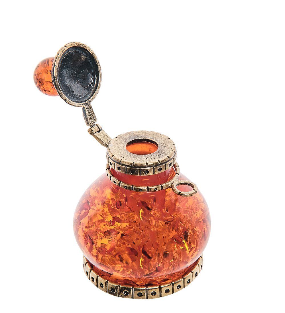 AM- 623 Фигурка «Чернильница» (латунь, янтарь)