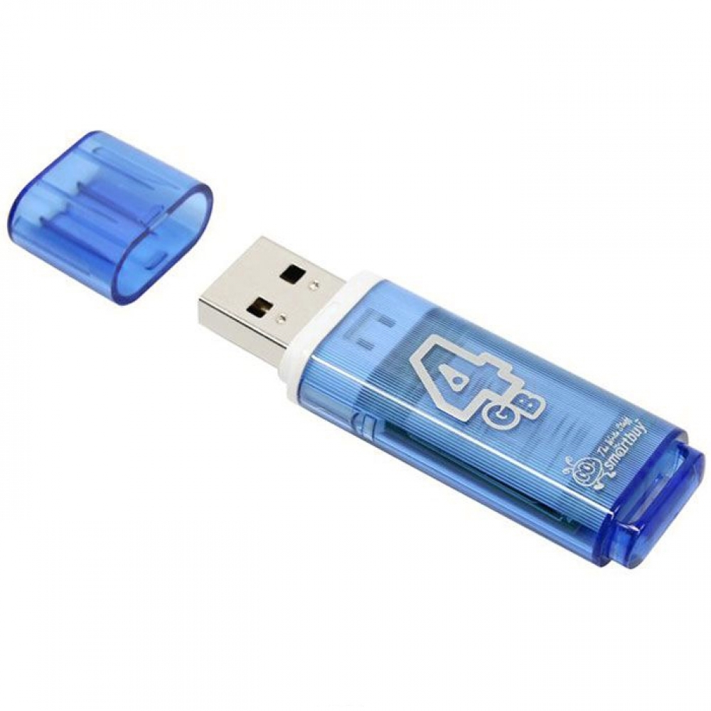 USB Флешка 4GB SmartBuy Glossy, USB 2.0, синяя