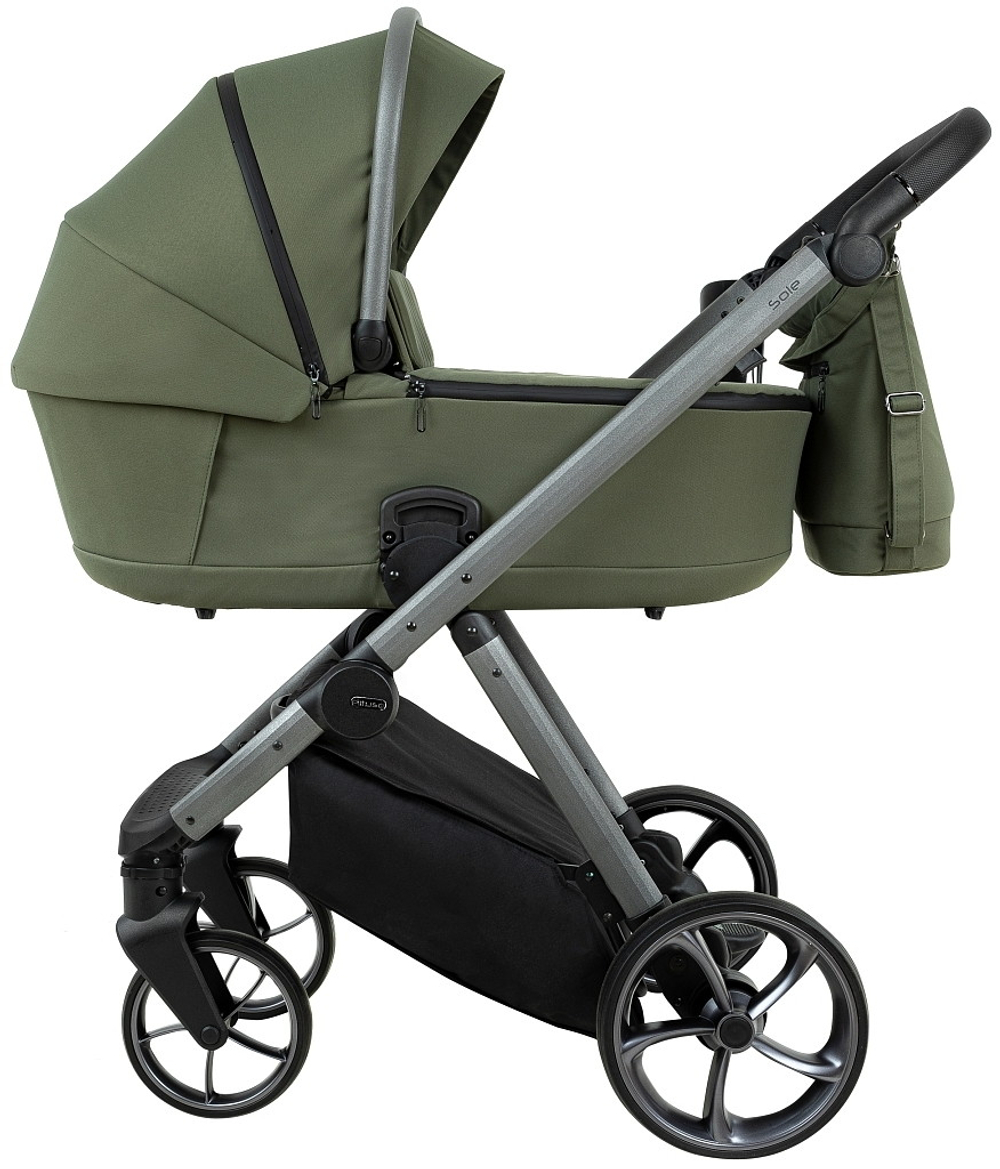 Детская коляска Pituso Sole 3 в 1 с автокреслом Santiso Pro Black PMPT/022 Field Green