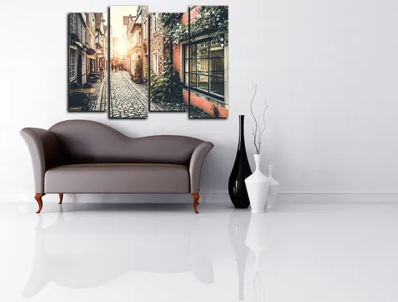 Модульная картина "Улица старого города"