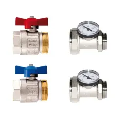 Комплект шаровых кранов ITAP с термометрами 1” 37856