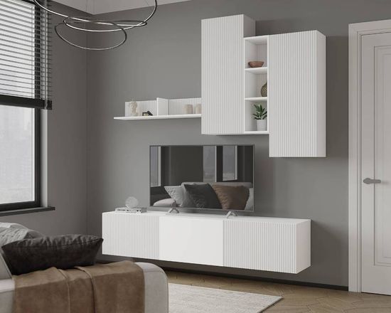 Шкаф навесной СИРИНИЯ графит серый / бриз