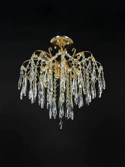 Люстра потолочная Lanbos Бриз, 7 ламп Е14, до 280 Вт, до 20 кв м, золотая