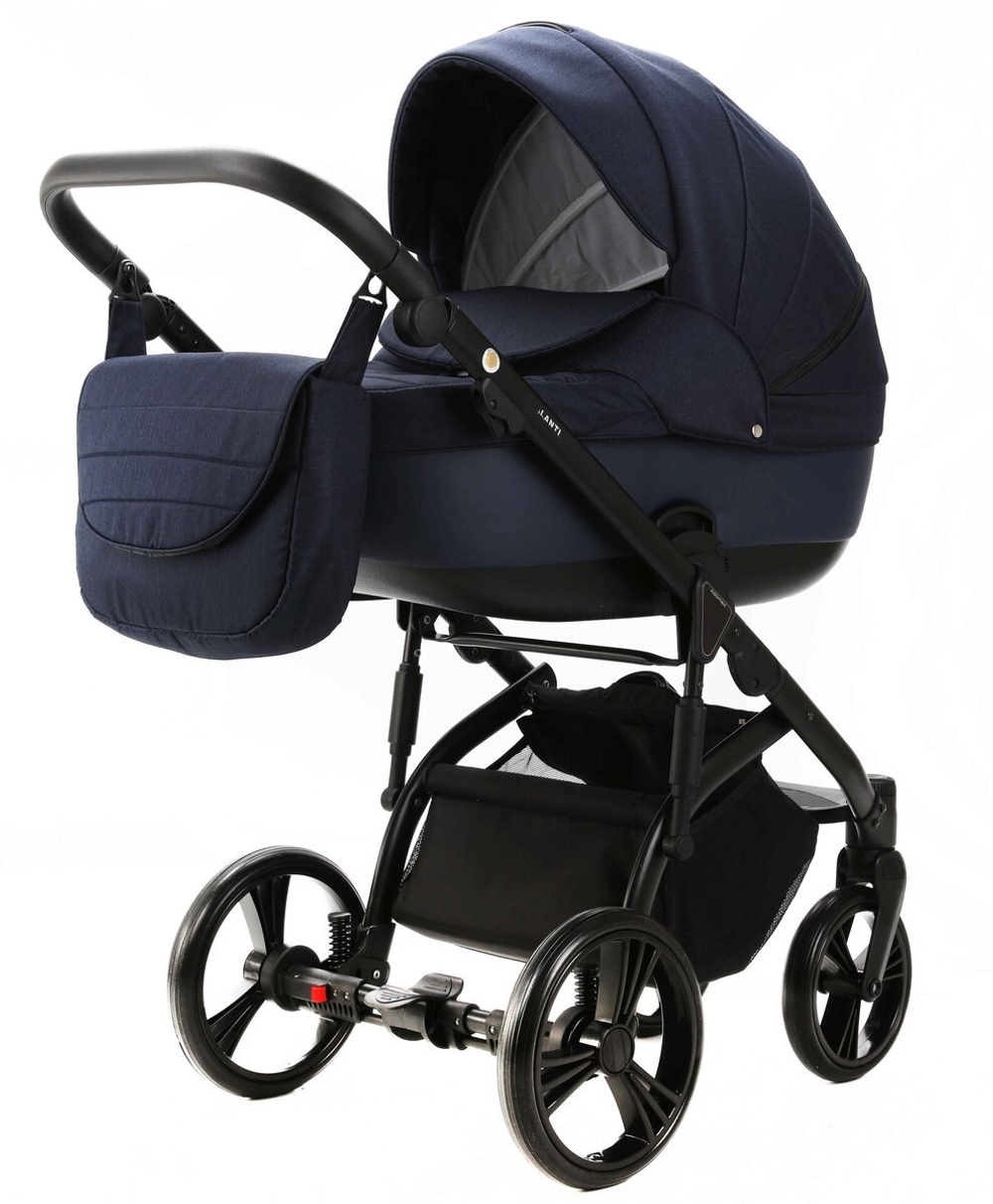 Детская коляска Adamex Lanti 2 в 1 LN-PS44 TIP (Т.СИНИЙ + Т.СИНЯЯ КОЖА)