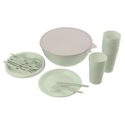 КОМПЛЕКТ (НАБОР) ДЛЯ ПИКНИКА STANDARD, 25 ПРЕДМЕТОВ НА 6 ПЕРСОН (Зеленый (комплект 6 шт)