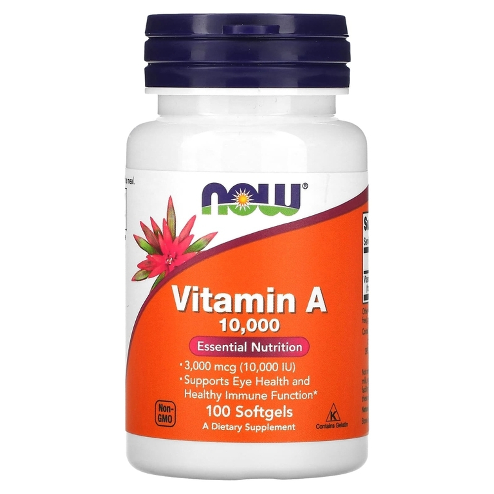 Now Foods Vitamin A 10000 ME 100 softgels, Витамин А