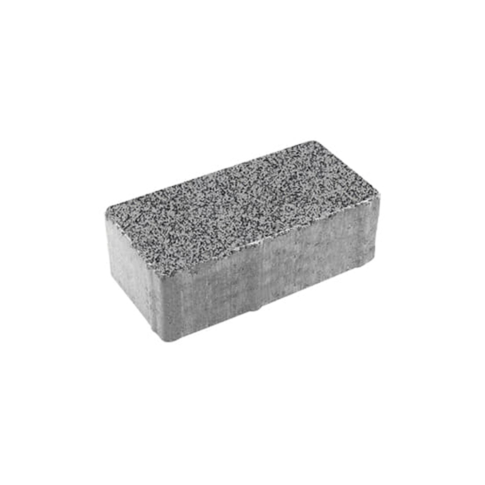 Тротуарная плитка ПРЯМОУГОЛЬНИК 200x100 мм - Гранит+ Серый с черным