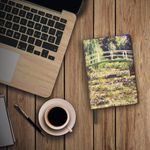 Ежедневник недатированный B6 (127х186 мм), BRAUBERG VISTA, под кожу, гибкий, срез фольга, 136 л., "Claude Monet", 112103