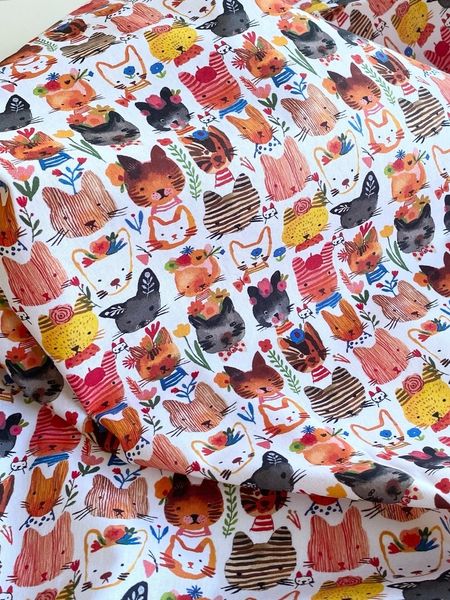 Остаток 0.85 м. ЦВЕТНЫЕ МИНИ КОТИКИ, 100% хлопок, Handmade Fabrics 3