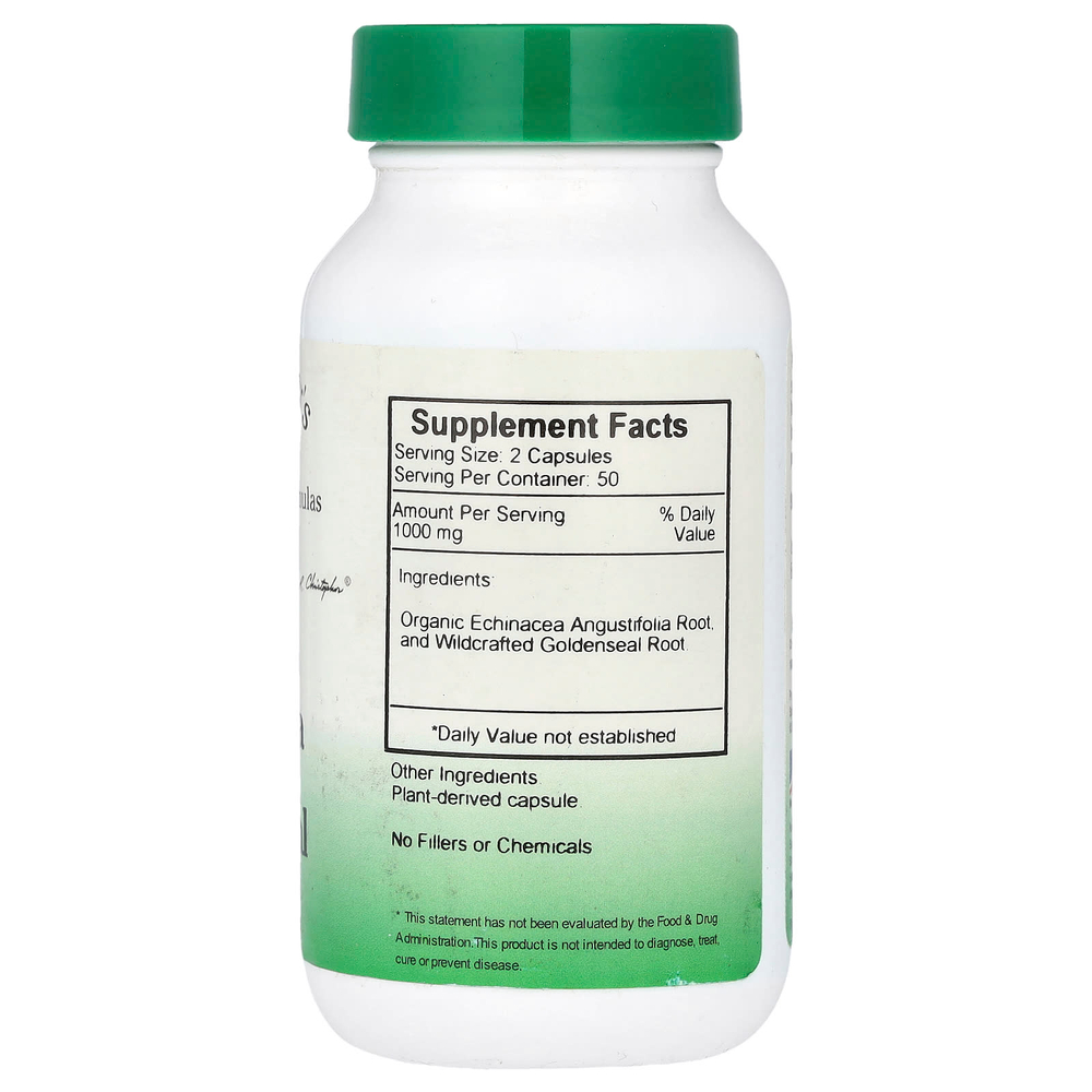 Christopher's Original Formulas, эхинацея и желтокорень, 100 вегетарианских капсул