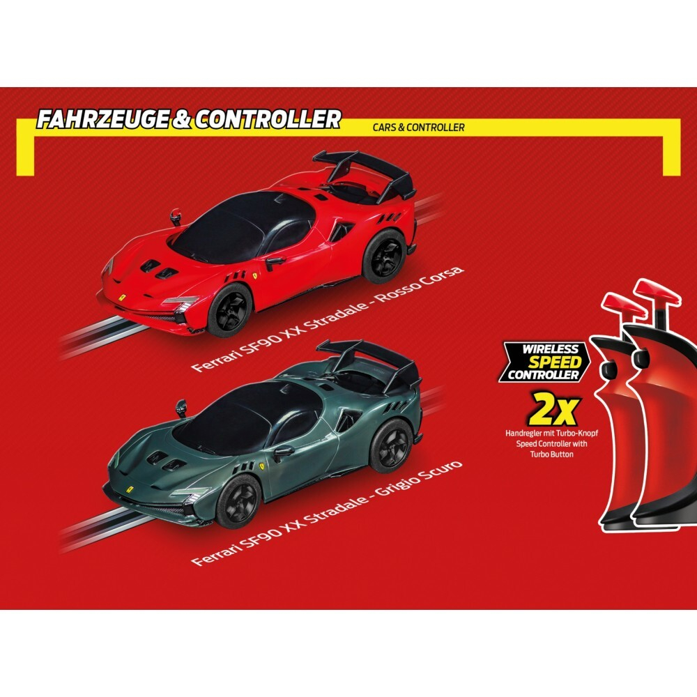 Каррера, ВПЕРЕД!!! - Автомобильная гусеница Ferrari SF90 XX Stradale длиной 5,3 м + 2 автомобиля 62578/ артикул 62578 / GTIN 4007486625785