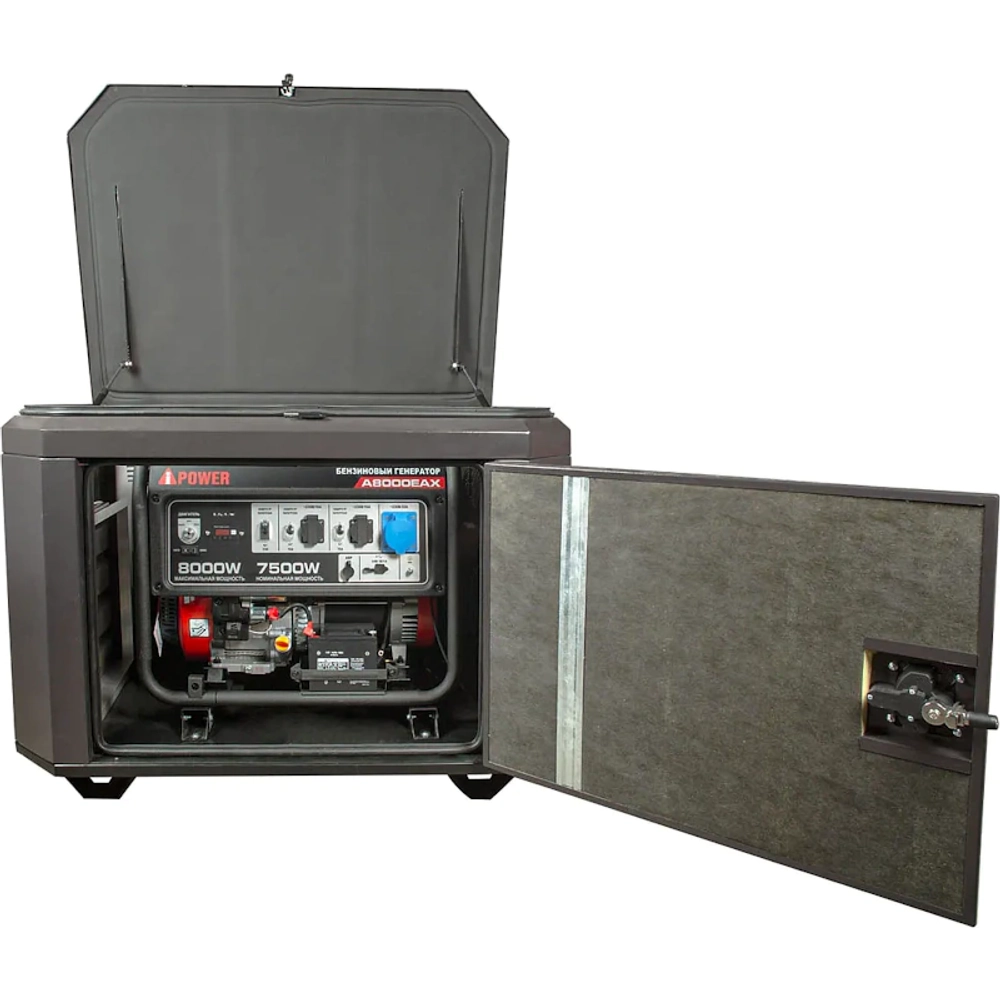 A-iPower A8000EAX бензиновый генератор в кожухе 1200 RAL 8019 с блоком АВР 400В/25А (8 pin) New УТ-11180719/29109