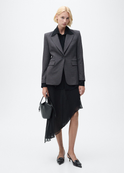 Прямой блейзер в мелкую гусиную лапку