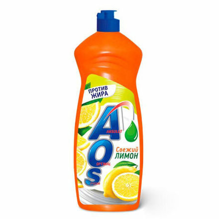Средство для мытья посуды 900 мл, AOS "Лимон"