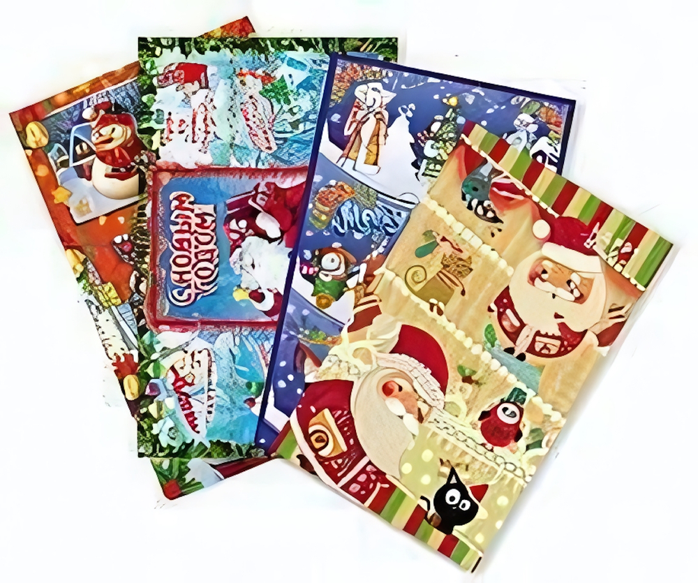 Наклейки Новый Год 15 видов (Квадра)