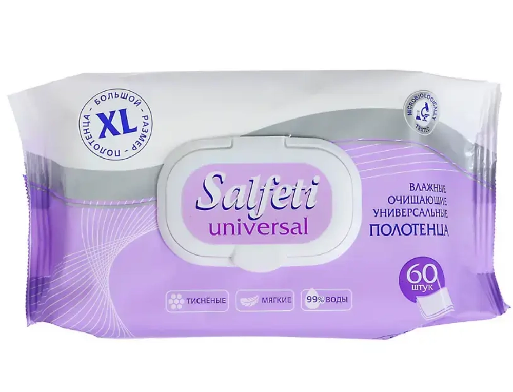 Салфетки влажные SALFETI Cool очищающие универсальные GM 60 шт
