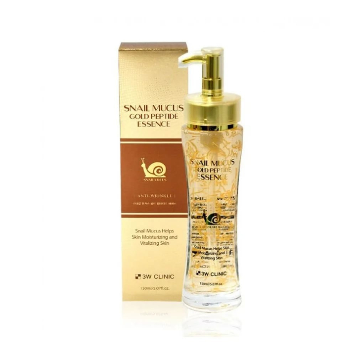 Эссенция для лица 3W Clinic Snail Mucus Gold Peptide с пептидами и муцином улитки Essence 150 мл