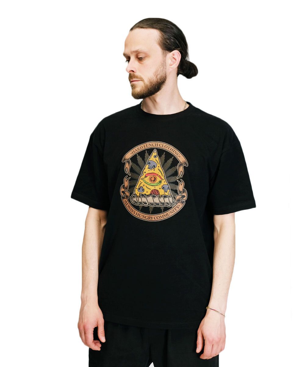 Футболка Hardlunch оверсайз Pizza eye черная