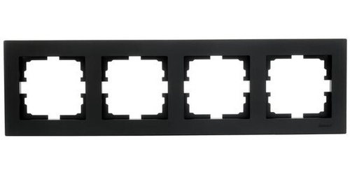 Рамка 4-местн. горизонт. VESNA черн. бархат LEZARD