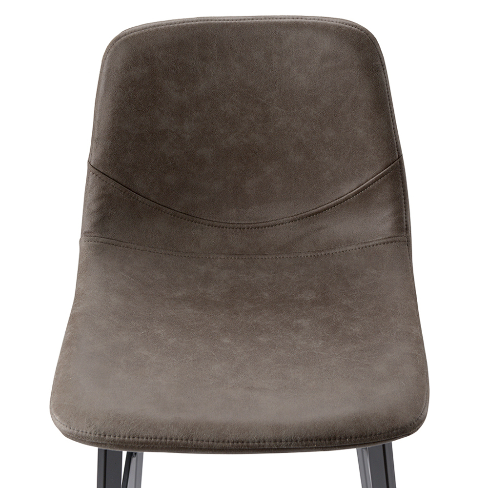 Стул барный hugh, экокожа, серо-коричневый