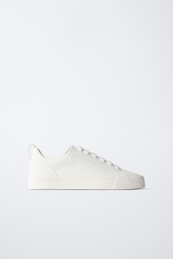 ZARA БАЗОВЫЕ КЕДЫ, БЕЛЫЙ