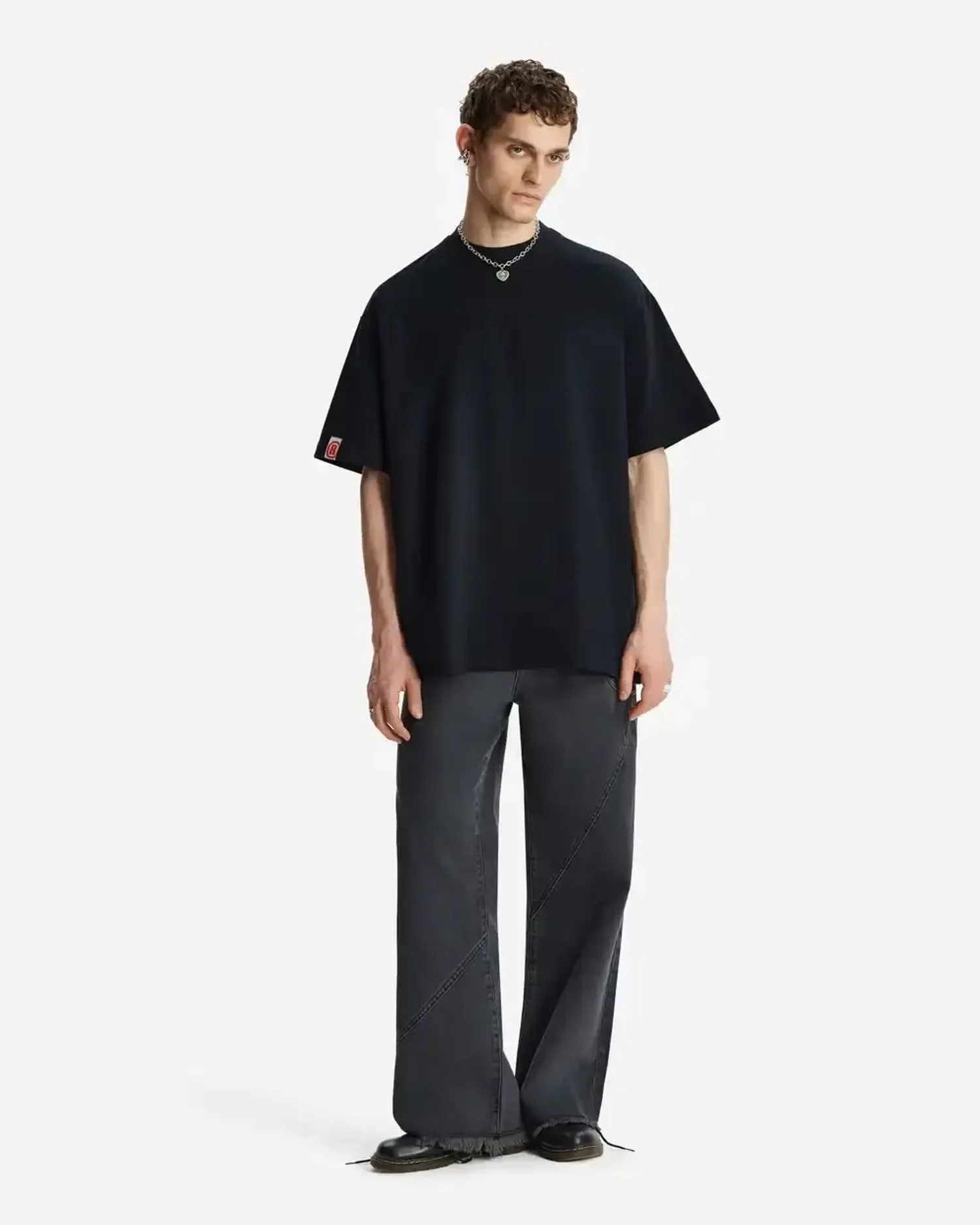 Футболка оверсайз из хлопка черная