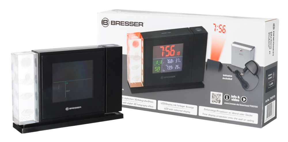Часы Bresser MyTime Crystal P с цветным дисплеем и проектором