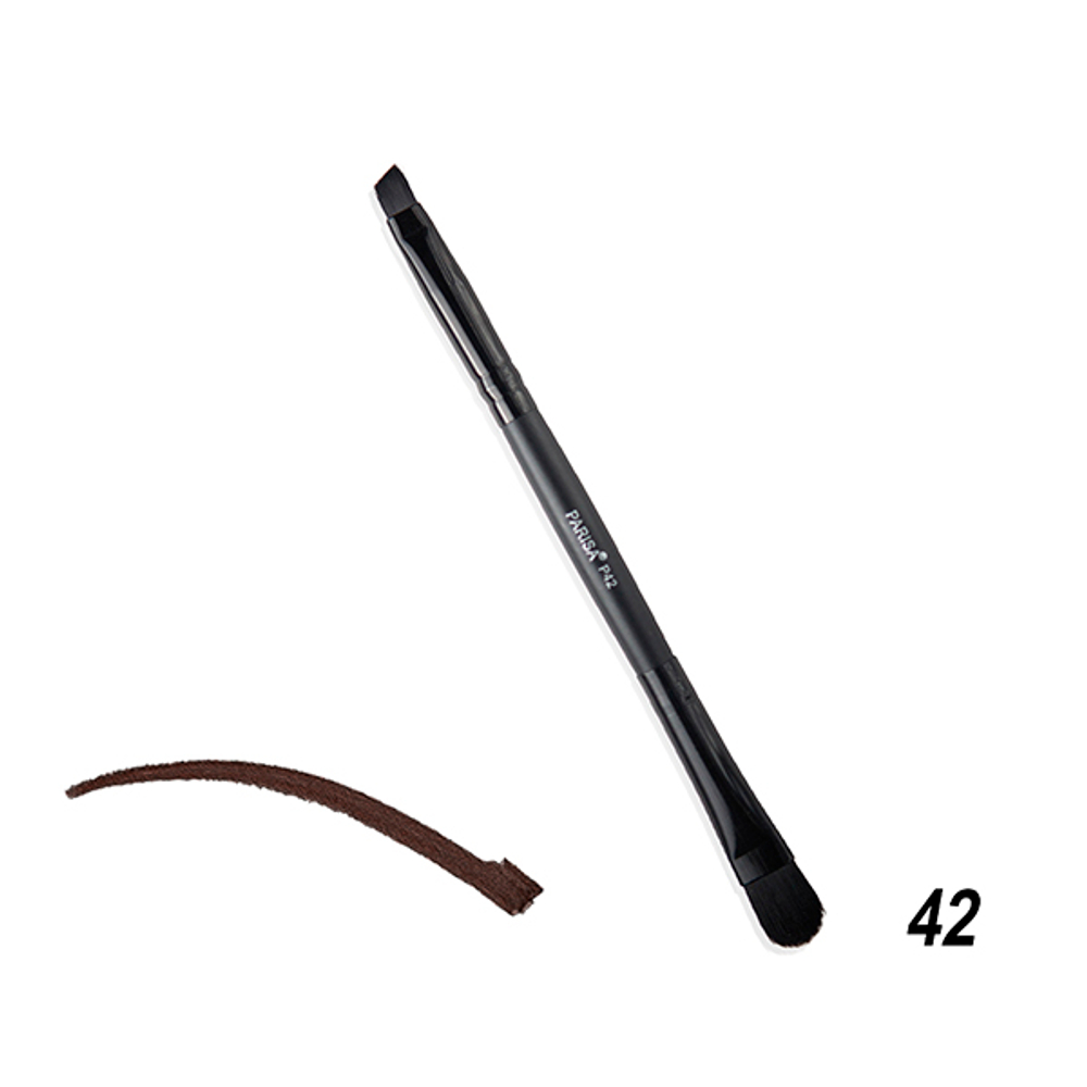 Parisa Кисть профессиональная P-42, для макияжа бровей и глаз, растушовки теней, двусторонняя, кисть/кисть