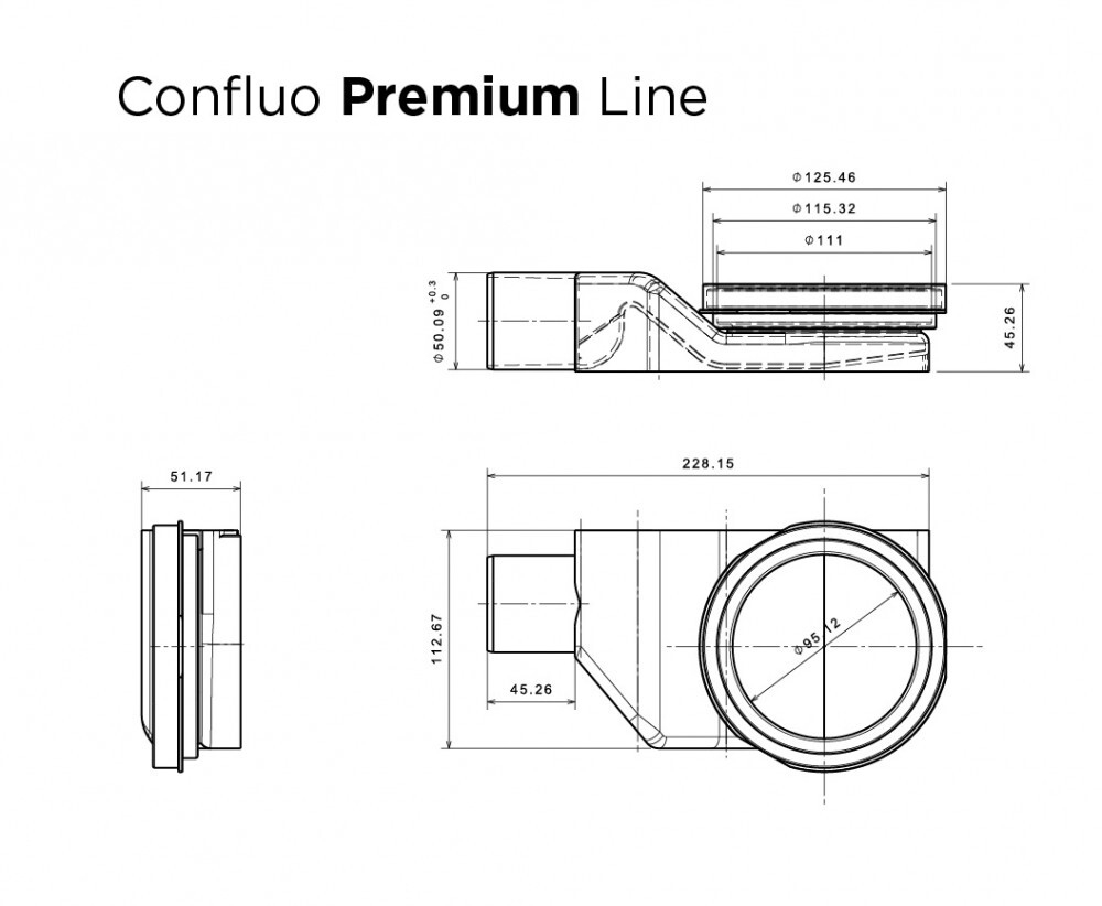 Душевой лоток Pestan Confluo Premium Black Glass Line 650