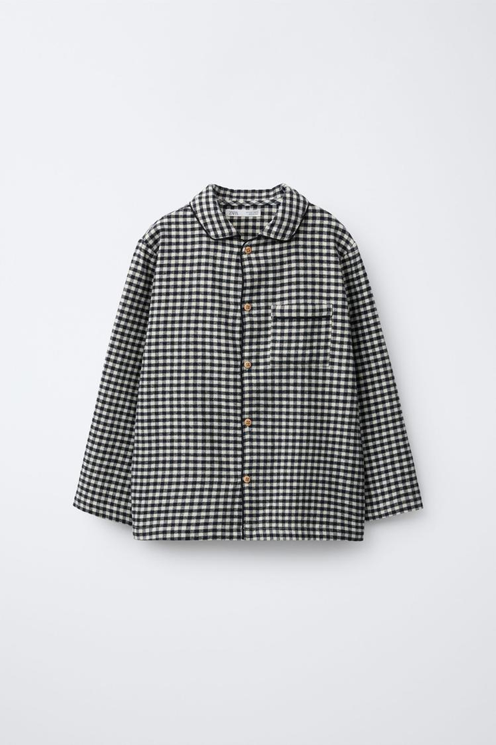 ZARA ПИЖАМА В КЛЕТКУ ВИШИ, ЧЕРНЫЙ/ЭКРЮ