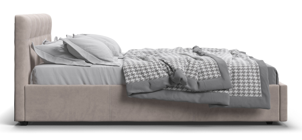 Белла Кровать+ПМ 140*200 Велюр Монолит латте