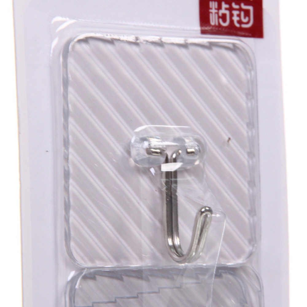 Крючки в наборе 2шт на липком слое «ЛАМИНГТОН», прозрачные, 18,5*8см/нагрузка 3кг