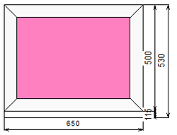 Пластиковое окно 500 х 650 ТермА Эко с глухой створкой