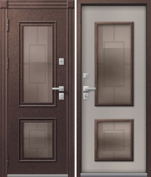 Входная дверь Центурион ТЕРМО Т-1 Premium Шоколадный муар - Кашемир грей (2025)