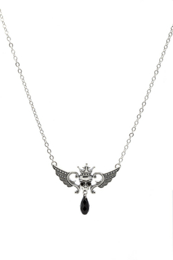 "Бобан"  колье в серебряном покрытии из коллекции "Crystal Skull" от Jenavi с замком карабин