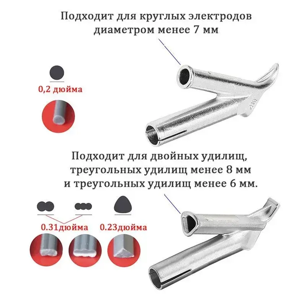 Сварочная насадка (35 /5 /5*7/8mm)на строительный фен для быстрой сварки и ремонта пластика PP ABS PE PVC PA ПВХ напольных покрытий линолеума/ Комплект 4 шт