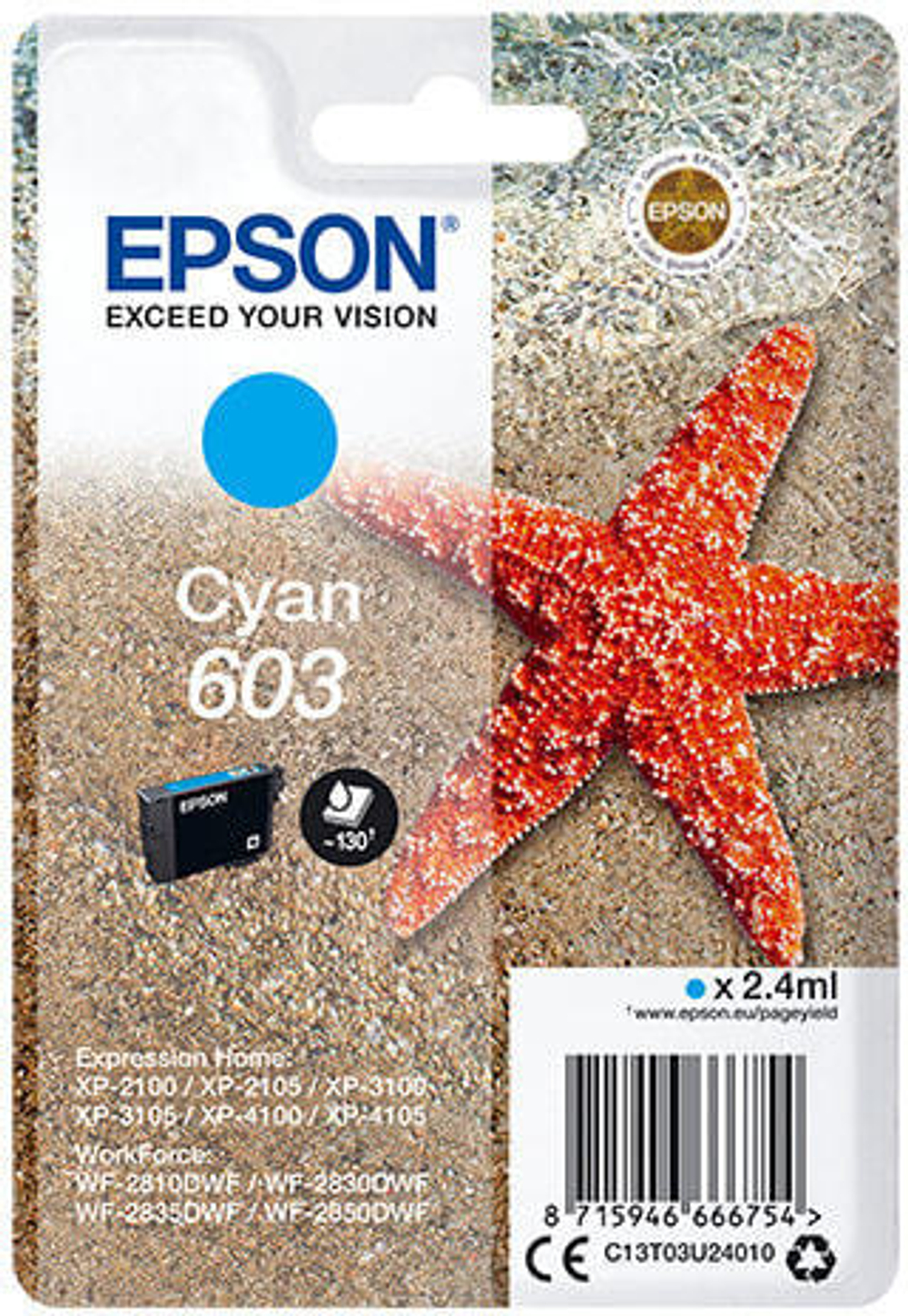 Epson C13T03U24020 струйный картридж Подлинный Голубой 1 шт