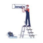 Стандартный монтаж кондиционера