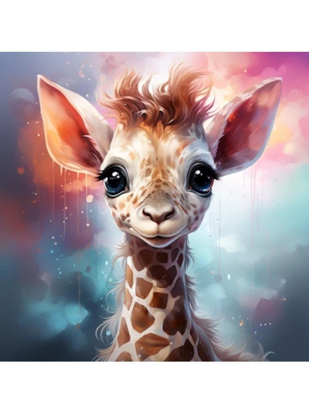 Картина по номерам 30х30см. "Малыши. Чудесный детёныш жирафа" 20цв. коробка (арт. Х-6325)