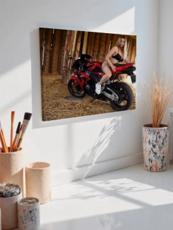 Картина на стену 40 X 50 Девушка на мотоцикле