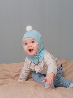 Шлем летний трикотажный (Голубой) БОН-БОН