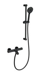 Смеситель для ванны с душевым гарнитуром и термостатом WONZON & WOGHAND, Черный матовый (WW-C2002-A-MB)