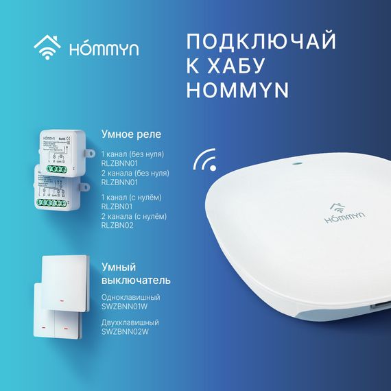 Блок управления (шлюз) HOMMYN Hub HH-01 купить в Москве и Московской области по низкой цене с доставкой по России — (7) Блок управления (шлюз) HOMMYN Hub HH-01 — (7)