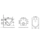 Унитаз подвесной WeltWasser AMBERG 497+MERZBACH 043 XL GL-WT+AMBERG RD-BL белый/кнопка черная матовая, безободковый, с крышкой микролифт, с инсталляцией, слив торнадо