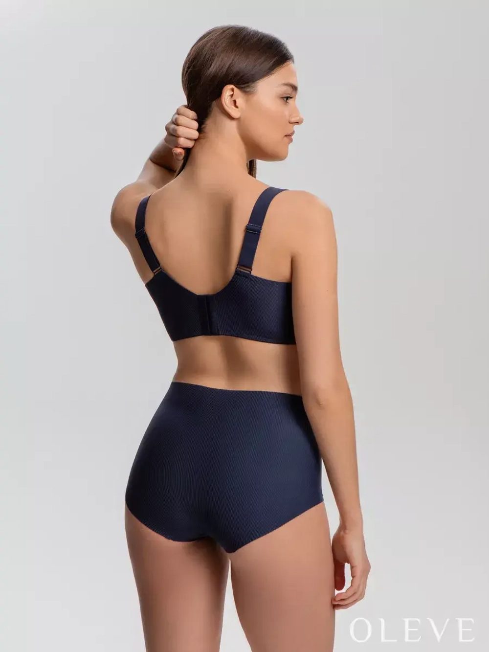 Бесшовные трусы в рубчик Plus size